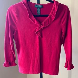 Ralph Lauren Vibrant Red Ruffle Top